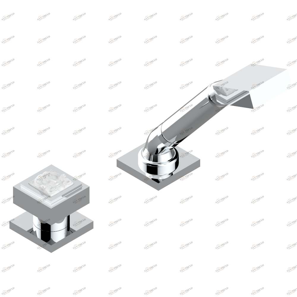 A2U-6532/60A Смеситель керамический устанавливаемый на борту с ручным душем с ручкой одновременной регулировки – потока/температуры Thg-paris Masque de Femme, métal lisse Хром A2U 6532/60A  A02 CAT.A