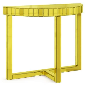 Консоль зеркальная полукруглая золото "Шарпэн" GRAUM  304034 Зеркальный;золото;желтый