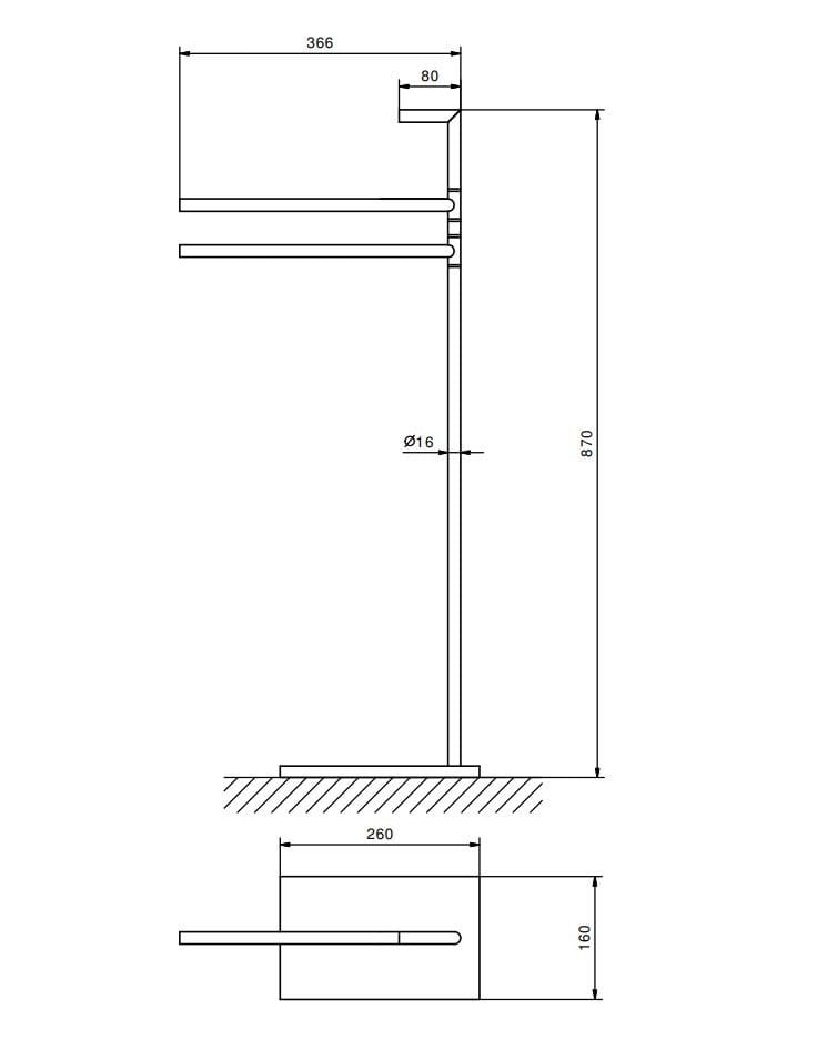 Напольный держатель для полотенец Fantini Rubinetti Young Accessories ARCH-00110291 - Вид №2