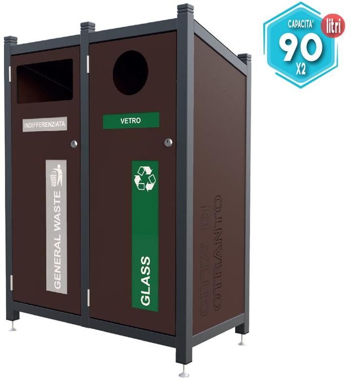 Lazzari Урна из оцинкованного листового металла для раздельного сбора отходов sun-id-1477619 - Вид №2