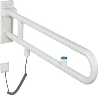 801.50.560 Откидная опорная рейка, поворотная, электронная версия, кнопка смыва HEWI Stützen 