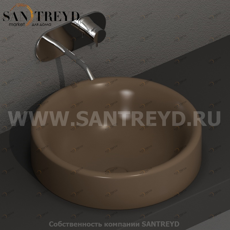 355788 Накладная раковина на столешницу  круглая Kerasan Nolita