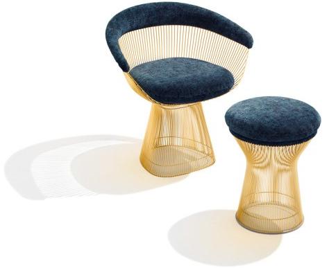 KNOLL Низкий табурет из стали и ткани Platner sun-id-1397116 - Вид №7