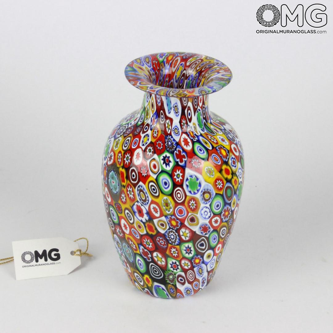 1508 ORIGINALMURANOGLASS Ваза Миллефиори - Муранское стекло 10 см  - Вид №1