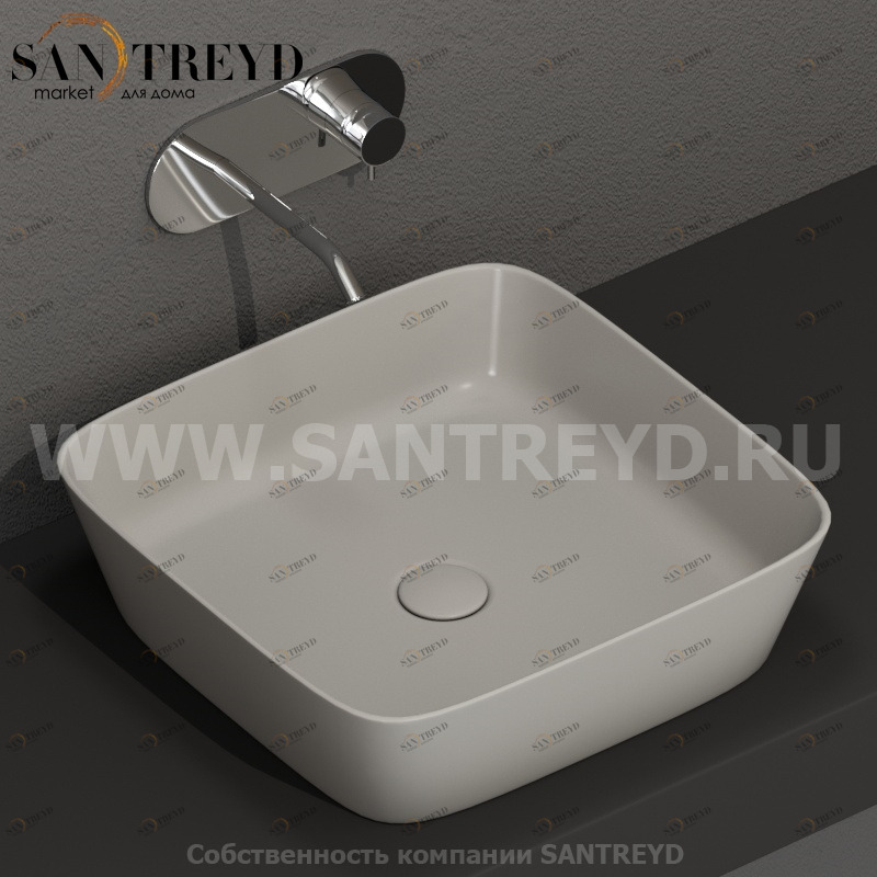 460159 Накладная раковина на столешницу  квадратная Kerasan Nolita