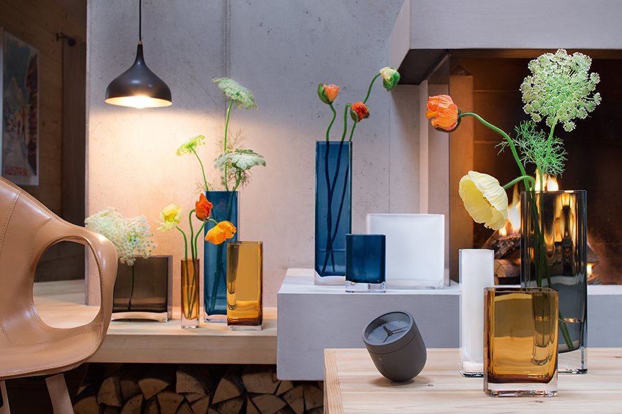 Ваза прямоугольная 30х10х5 см серая Modular LSA INTERNATIONAL - 253408 Серый  - Вид №1