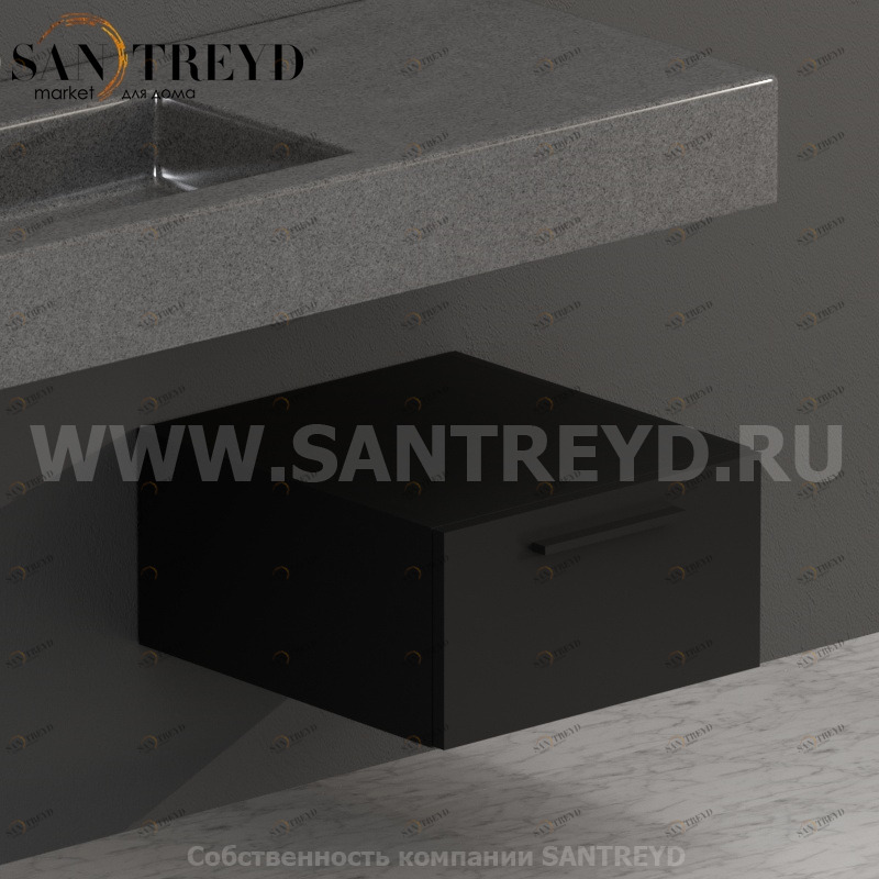 S04524AR2 Тумба с 1 ящиком 45 см черная Globo ARREDO WOOD Италия Ceramica Globo