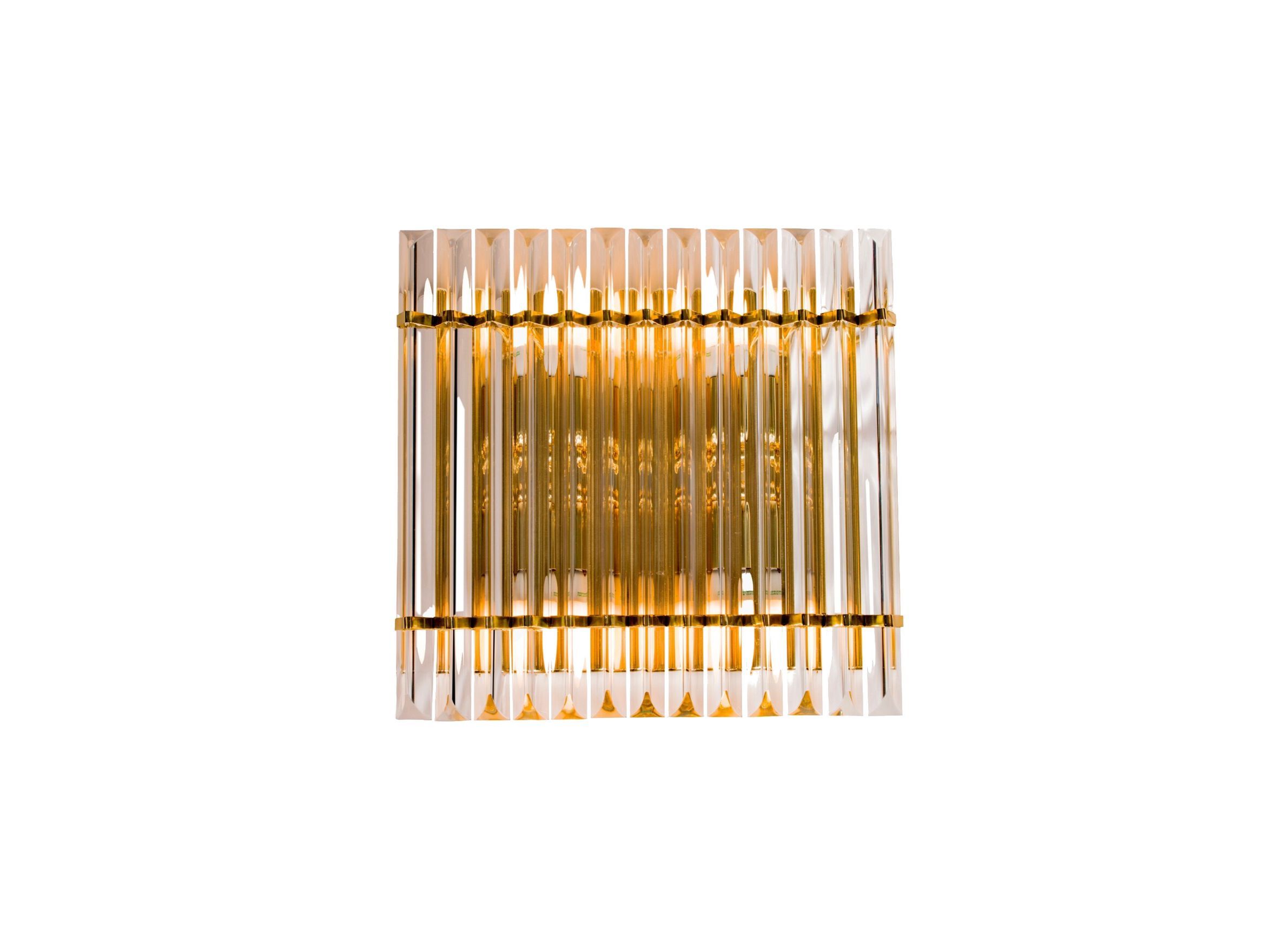 Светодиодный настенный светильник из латуни и стекла Lampex Italiana DIAMANTE ARCH-00131137 - Вид №1