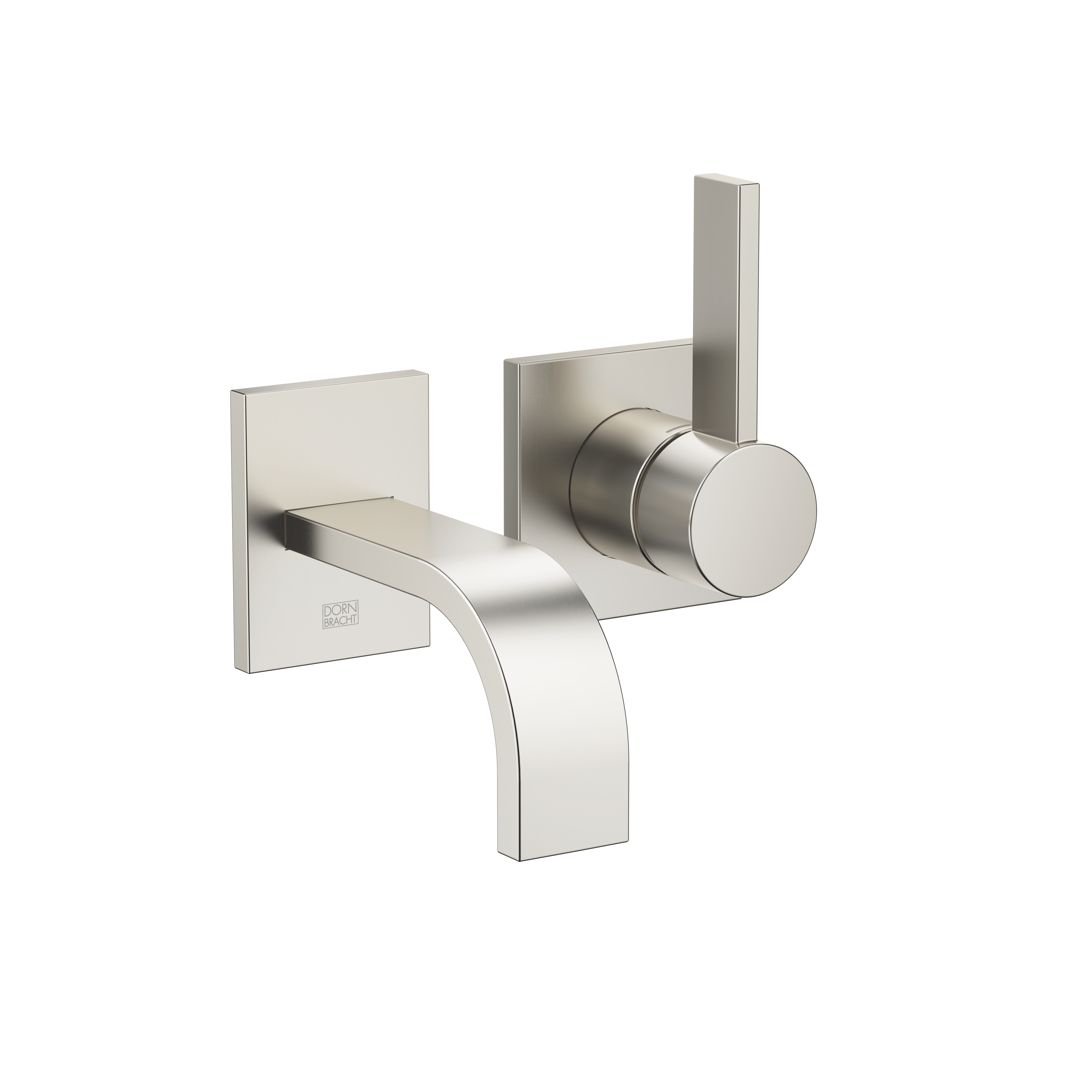 MEM Смеситель для раковины, настенный, однорычажный, без донного клапана - матовая платина 36867782-06 DornBracht