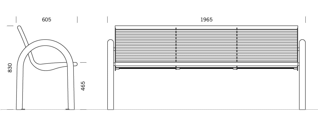 Скамья из нержавеющей стали со спинкой BENKERT BANKE Siardo ARCH-00139260 - Вид №5