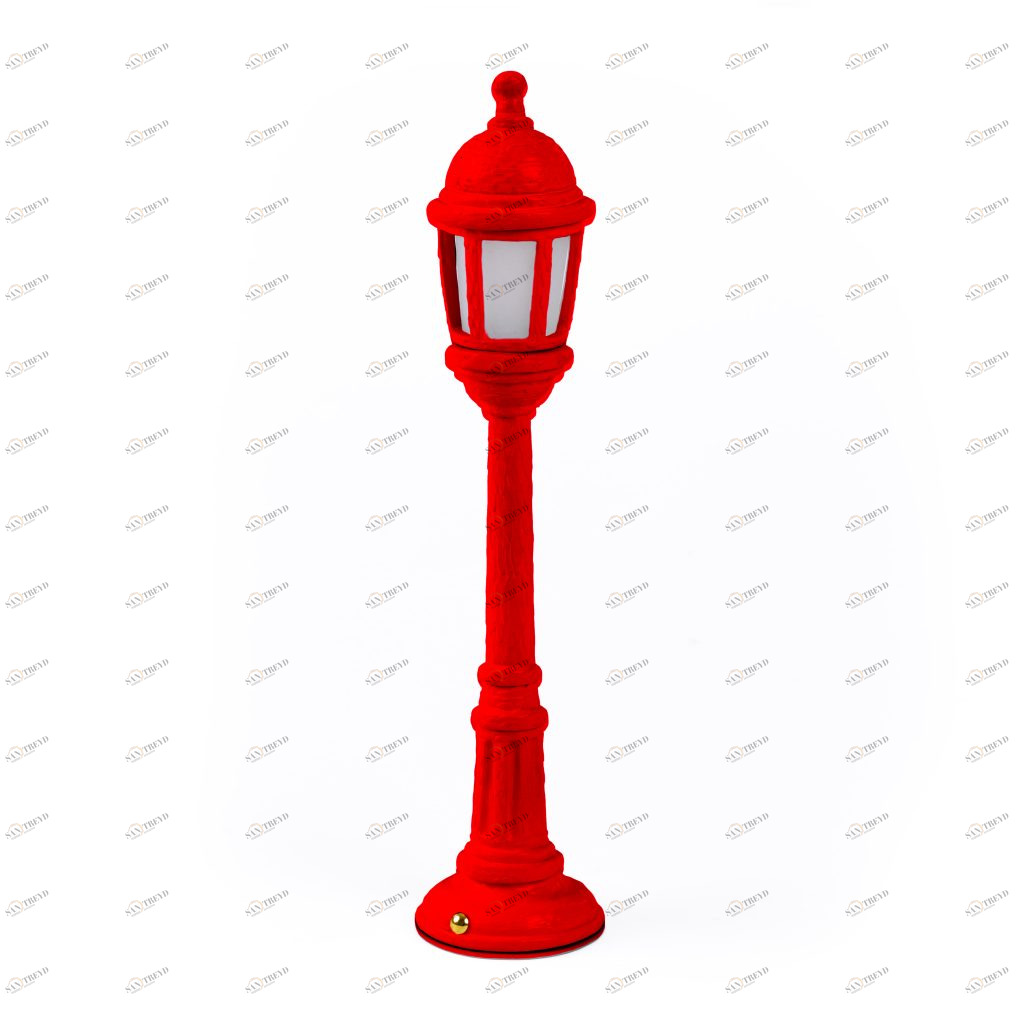 Настольная лампа 42х9,8 см красная Street Lamp Dining Black 14704 SELETTI ФОНАРЬ 00-3882480 Красный 