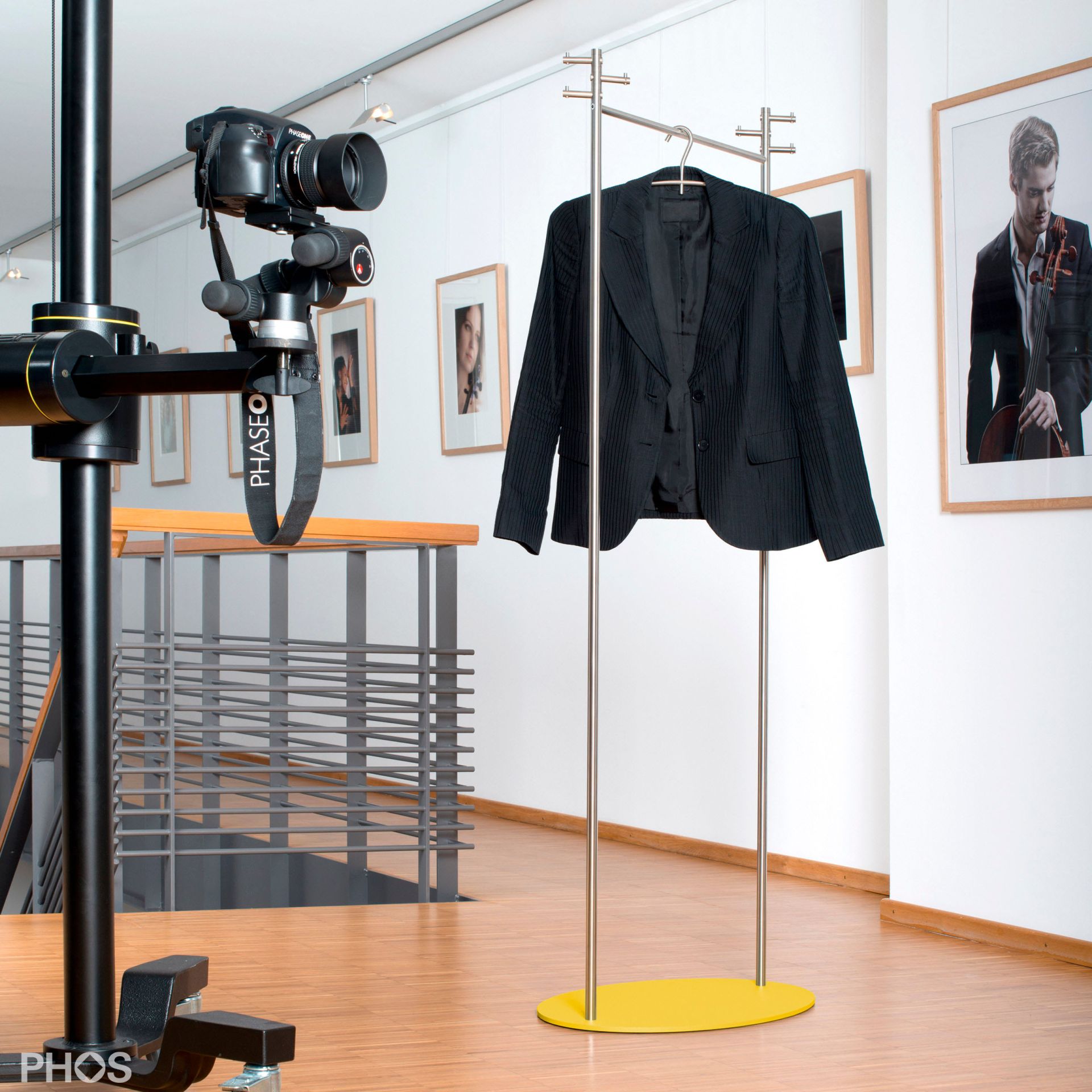 GST1-BPGe Вешалка для одежды Twin с овальным основанием, цвет основания: желтый PHOS  - Вид №2