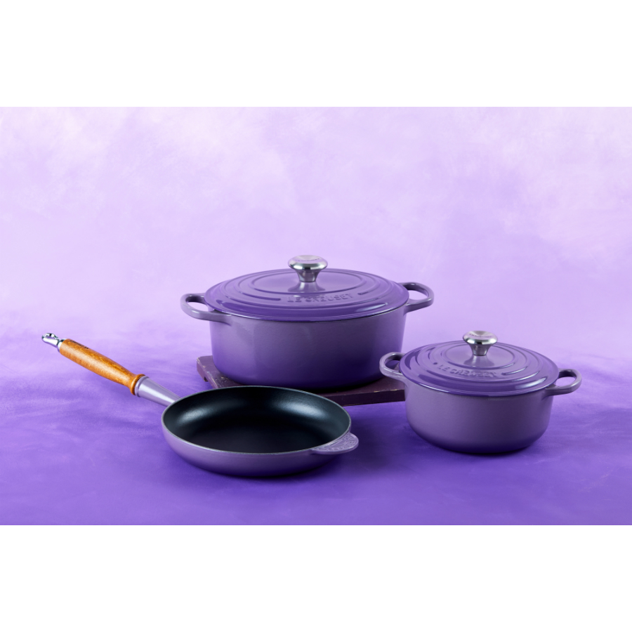 Сковорода чугунная с деревянной ручкой Le Creuset, Ø24 см, фиолетовая 20058247220460 - Вид №3