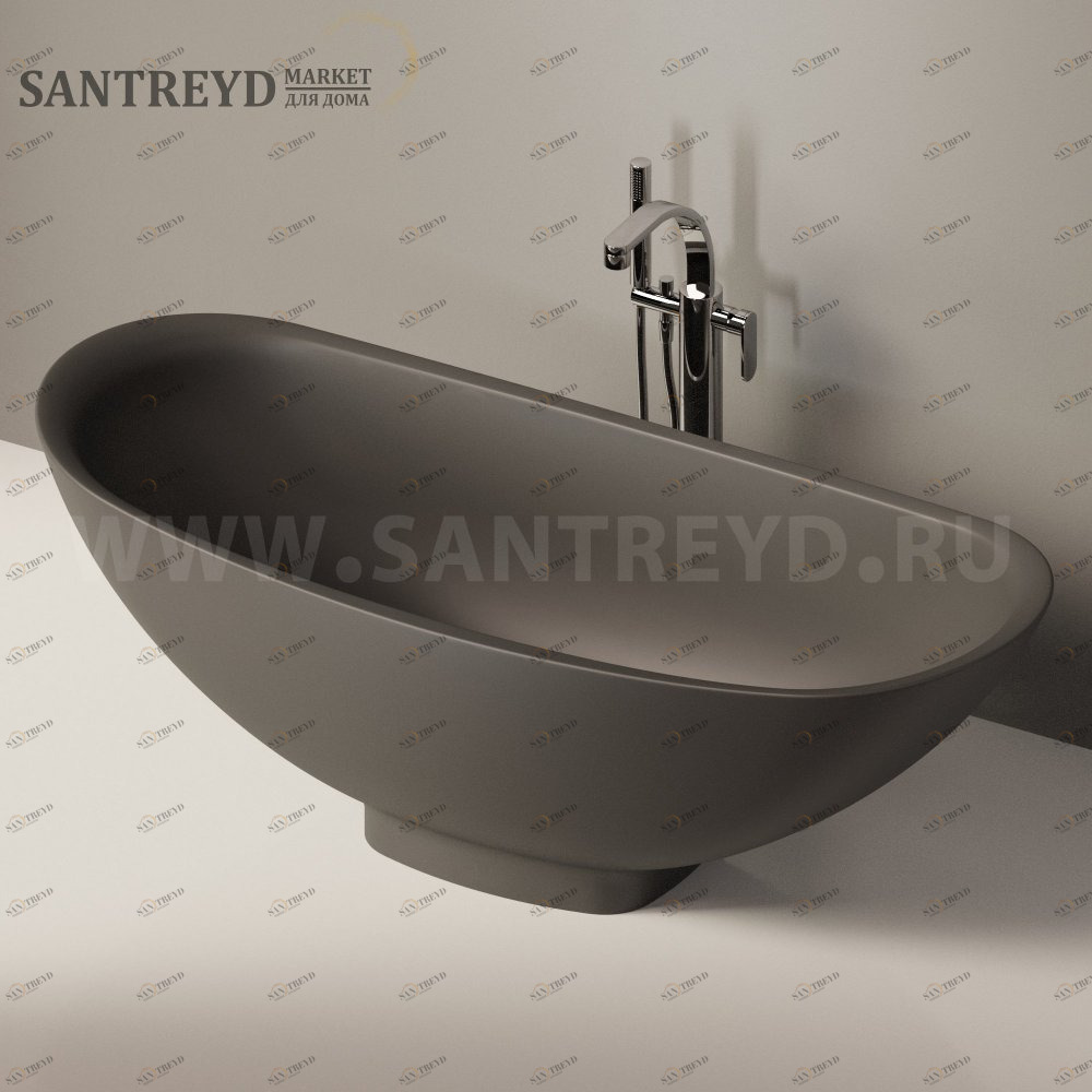 Ванна свободностоящая IOS графитовая Ceramica Flaminia IO e SI IO70SM7006