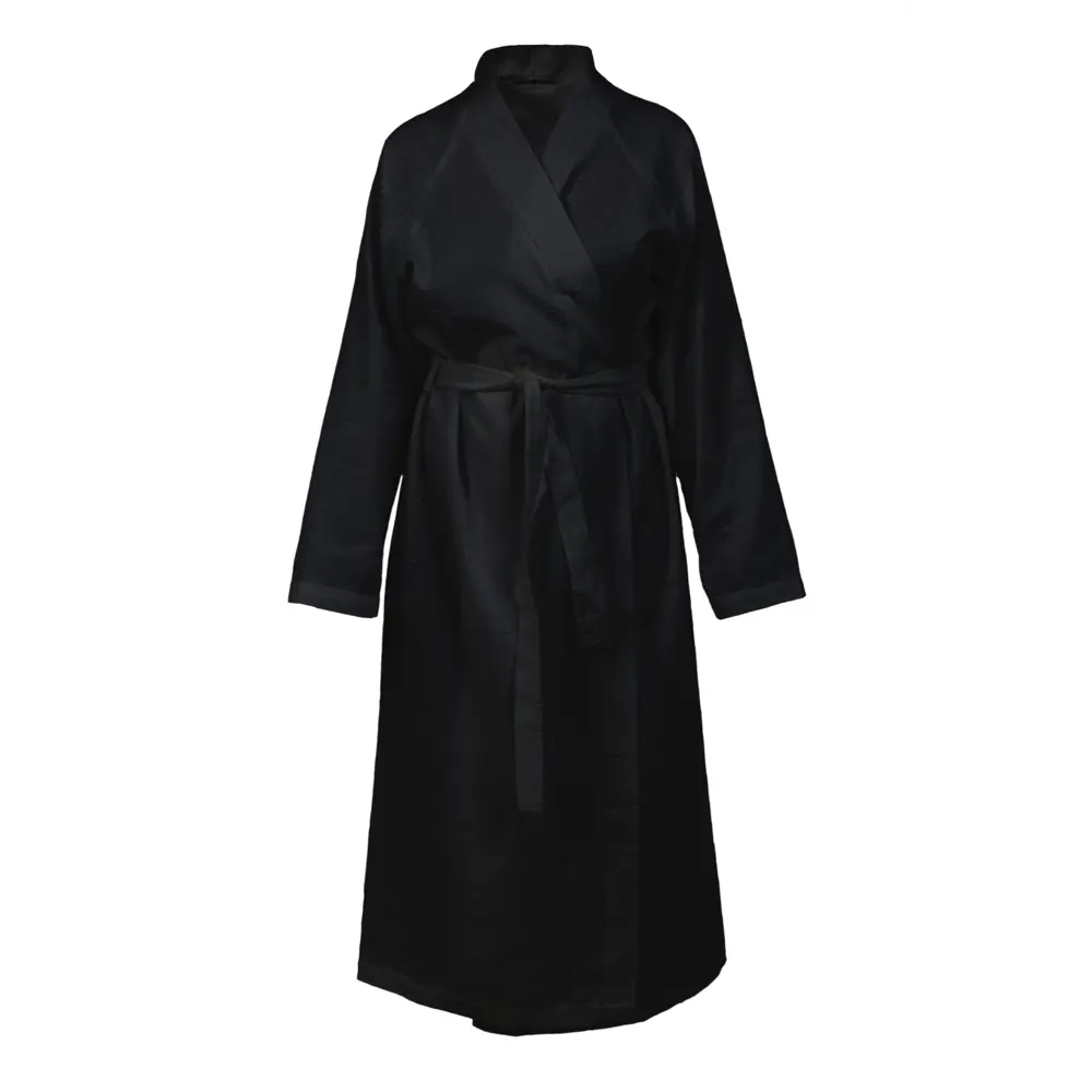 Халат Дом снов Enna универсальный вафельный без капюшона черный размер L-XL STLM-2099962