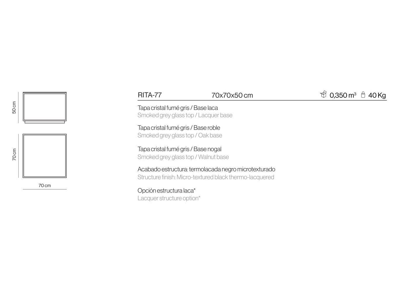 Низкий журнальный столик из дерева и стекла с журнальной стойкой Kendo Mobiliario ARCH-00076318 - Вид №7