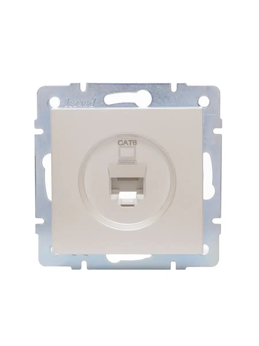 VESNA Розетка компьютерная Cat 6 жемчужный LEZARD 742-3088-140