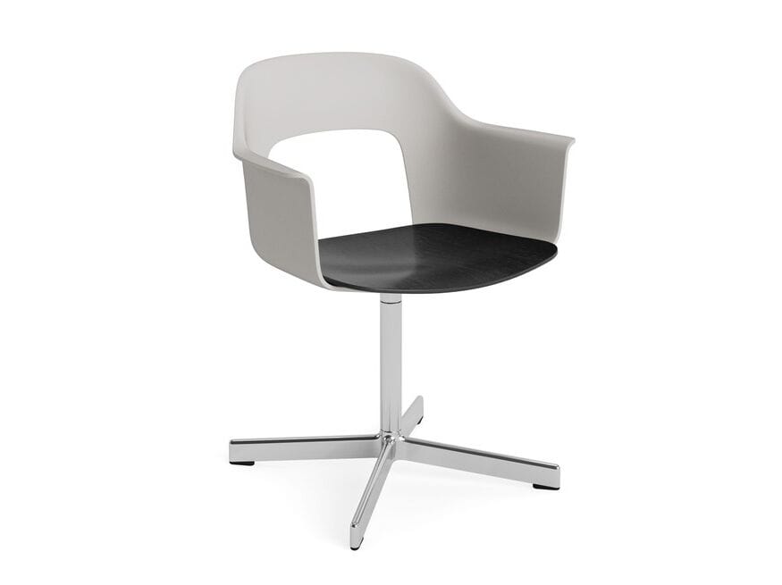 Вращающееся кресло с подлокотниками из полипропилена с деревянным сиденьем Hay макет ARCH-00049703 - Вид №26