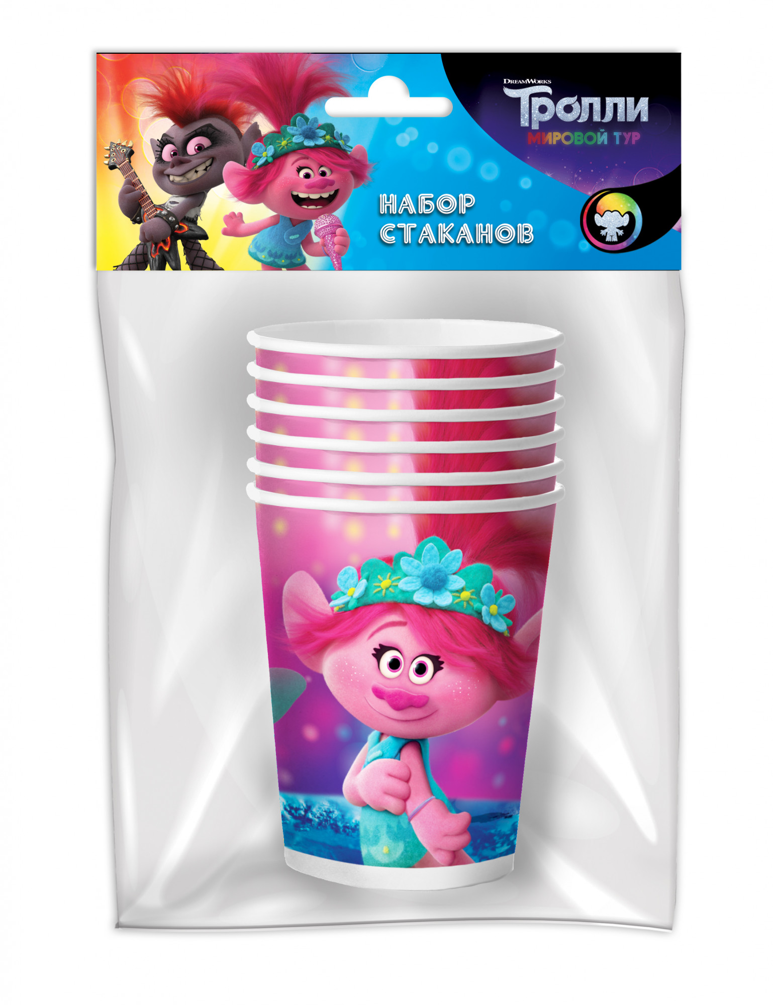 290250 Набор бумажных стаканов 6 шт. "Trolls" Santreyd 