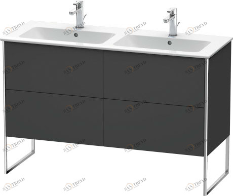 XS444904949 XSquare Тумбочка напольная Графит матовый, декор Duravit