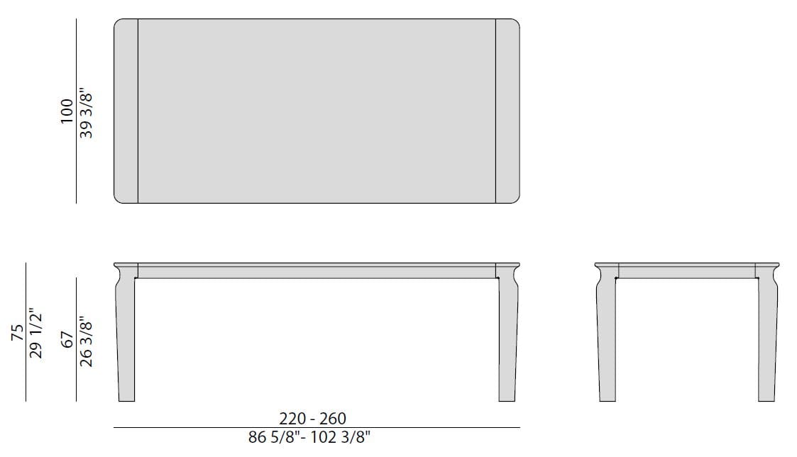 Прямоугольный обеденный стол из ореха и мрамора Porada двадцать четыре ARCH-00052296 - Вид №4