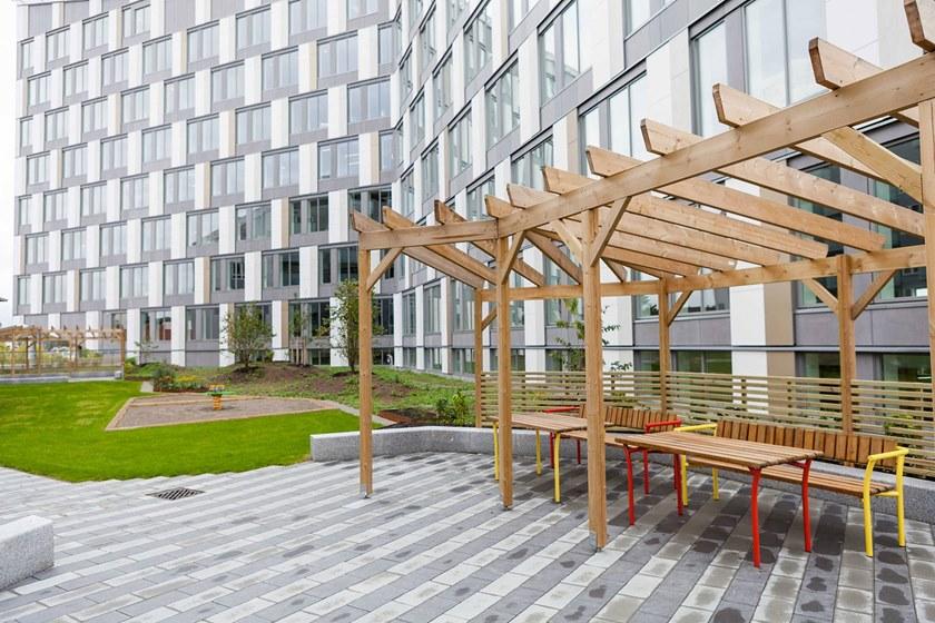 VESTRE Скамья из стали и дерева со спинкой Parc sun-id-1460290 - Вид №4