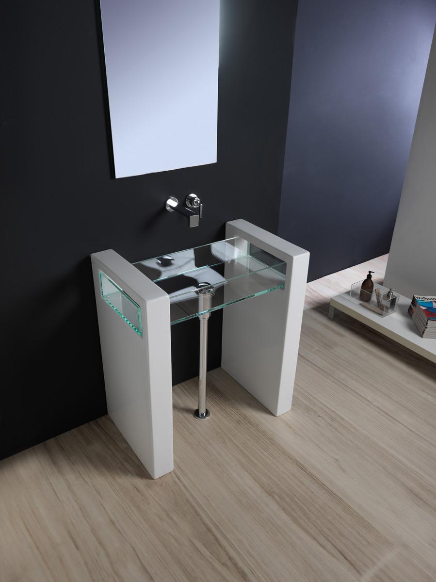 GLLACOL120BW0 Напольная раковина стоящая GSG CERAMIC GLASS - Вид №1