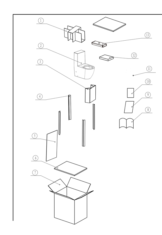 C02005W-3-ENG Компакт унитаз с бачком Белый Bravat Gina Турция - Вид №1