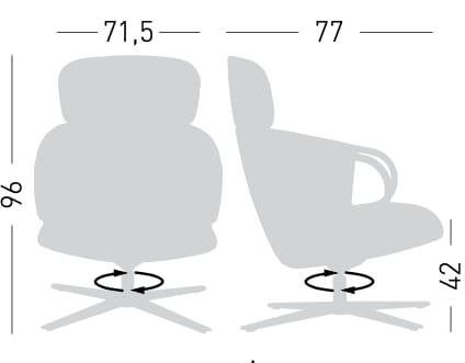 4-спицевое кресло из ткани с высокой спинкой GABER Cucaracha ARCH-00033551 - Вид №16