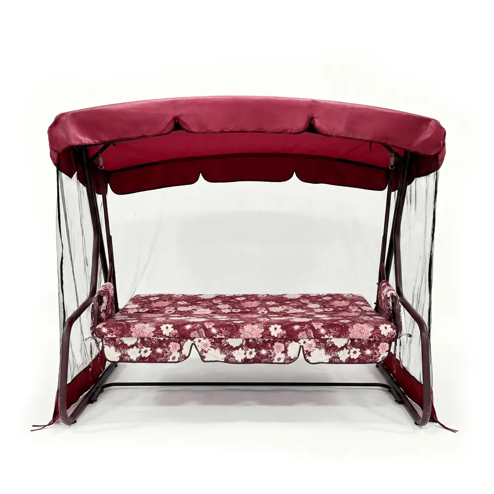 Качели садовые Greengard Эдем 3-х местные бордовый/коричневый STLM-2094231 - Вид №2