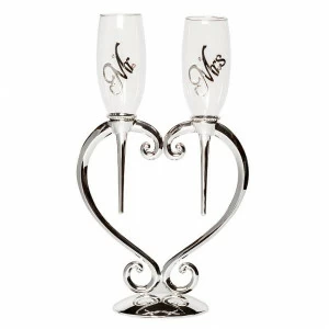 Набор бокалов для молодоженов GARDA DECOR ДИЗАЙНЕРСКИЕ 113762 Прозрачный;хром