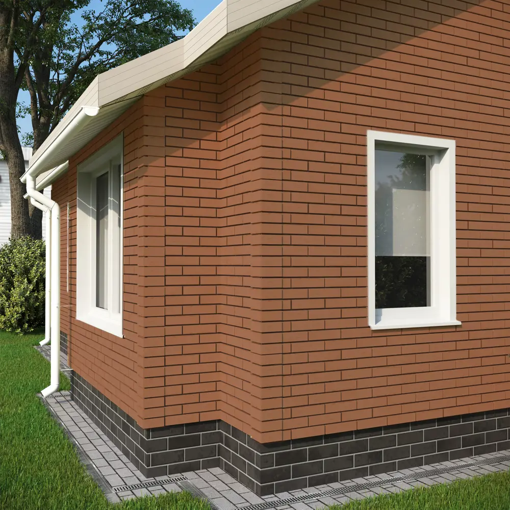 Фасайдинг Дачный Кирпич баварский терракот 0.38 м² FINEBER Нет STLM-2166055 - Вид №3