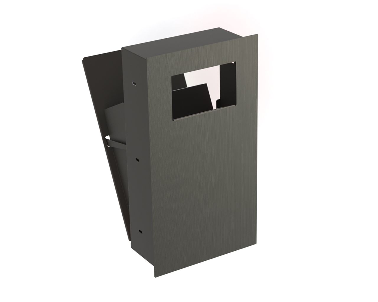 KWM160 Корзина для мусора встраиваемая, открытая, МАТОВАЯ СТАЛЬ Merida  - Вид №2