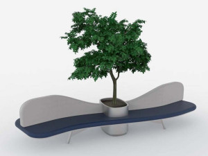 Тканевая скамья со спинкой