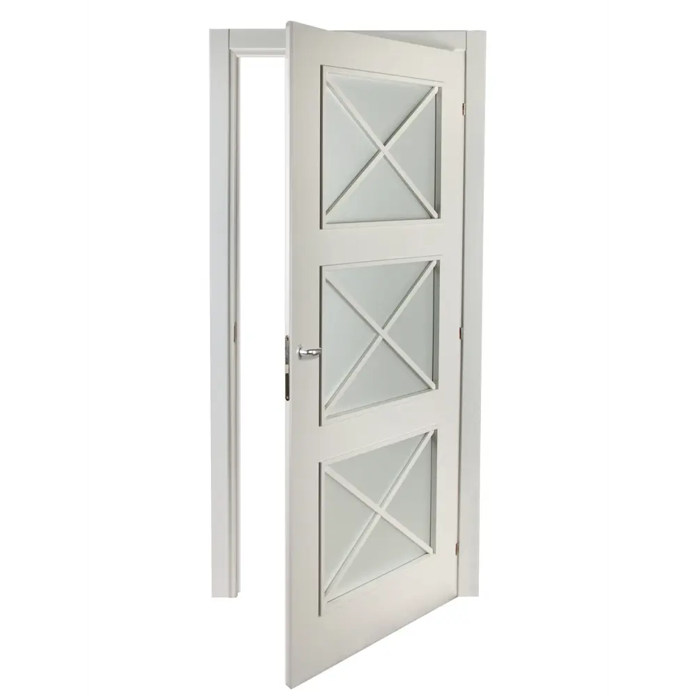 Дверь межкомнатная остекленная Камелия белый 2000x800 мм с фурнитурой МАРИО РИОЛИ STLM-2089338 - Вид №3