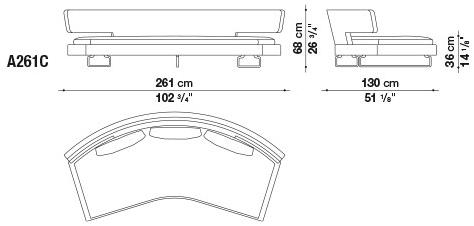 B&B Italia Изогнутый диван из ткани Arne sun-id-1395364 - Вид №6