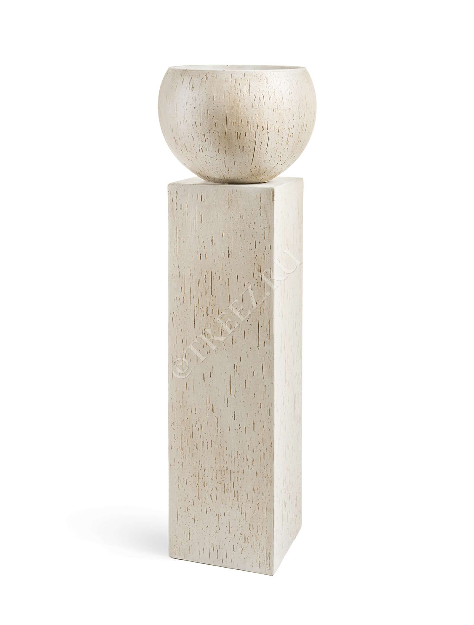 41.1016-0010-CRS-080 Кашпо  ERGO - серия Cork - Колонна - Белый песок Цветочная коллекция  - Вид №5