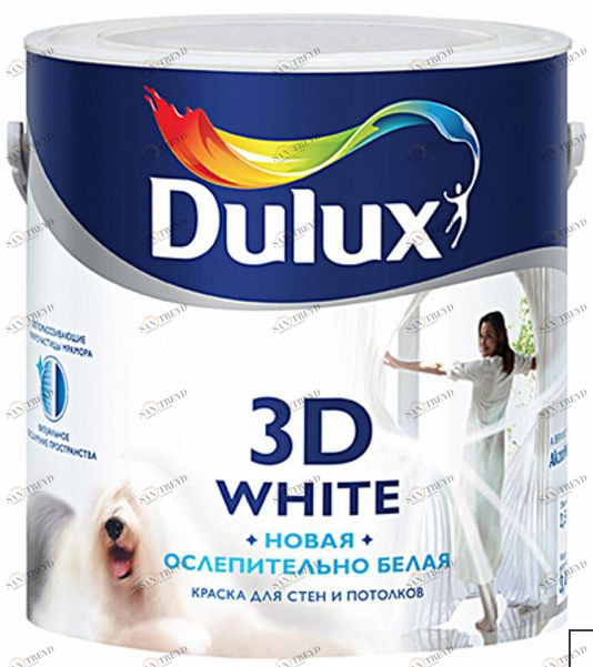 Краска ослепительно белая матовая Dulux 3D White / Дулюкс 3Д 2,5л 5638