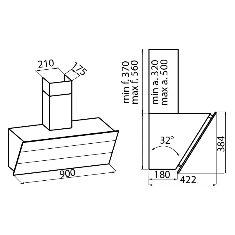 2450690 Вытяжка FL Slim черное зеркало 2450690 Fosterspa  - Вид №1