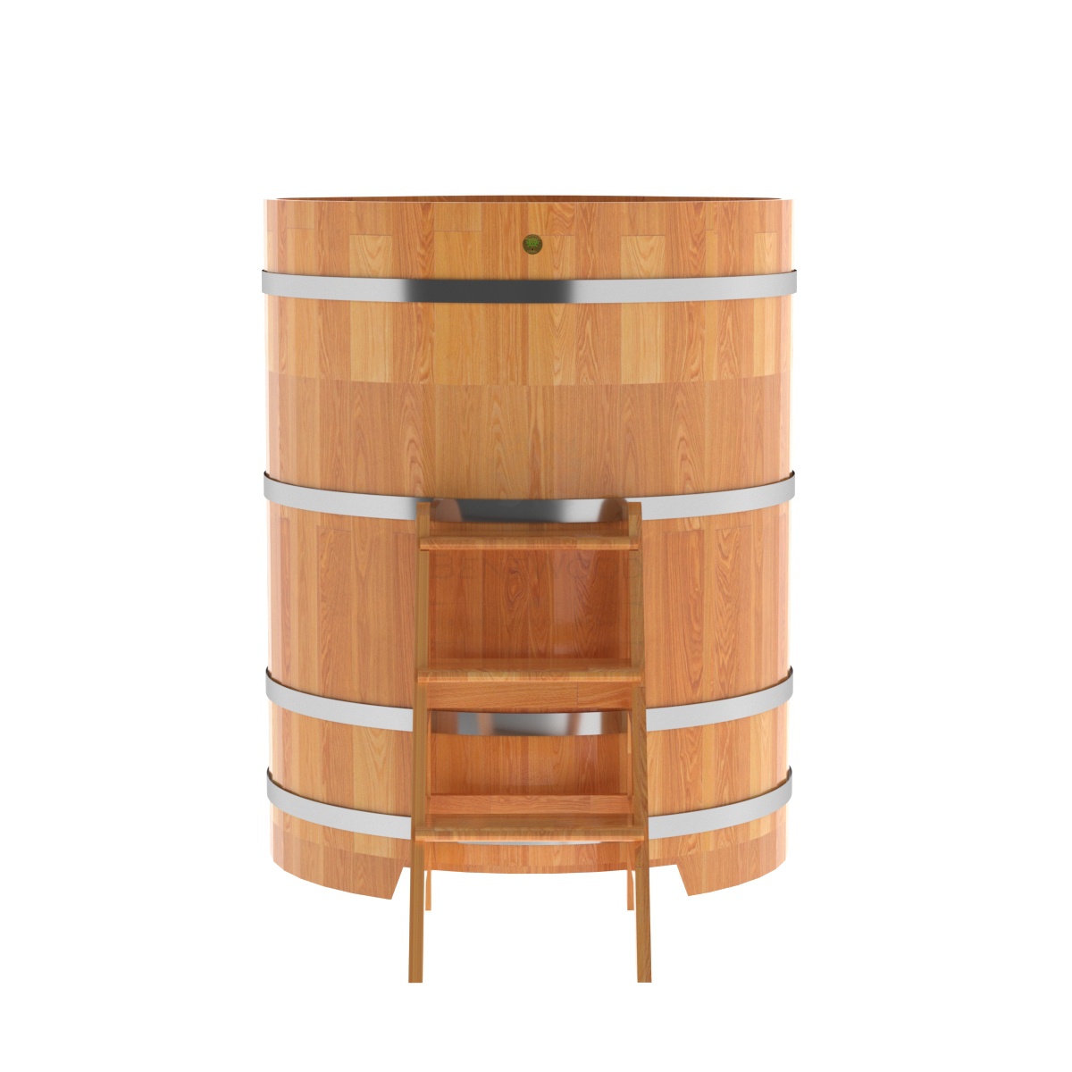 1570 Купель угловая из сращенных ламелей лиственницы 1,03х1,03х1,4 натуральная Alyarus  - Вид №3