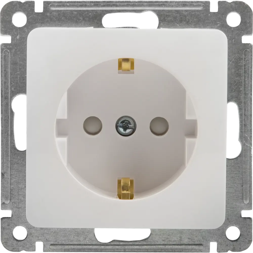 Розетка встраиваемая Hegel Мастер с заземлением со шторками цвет белый STLM-2044537