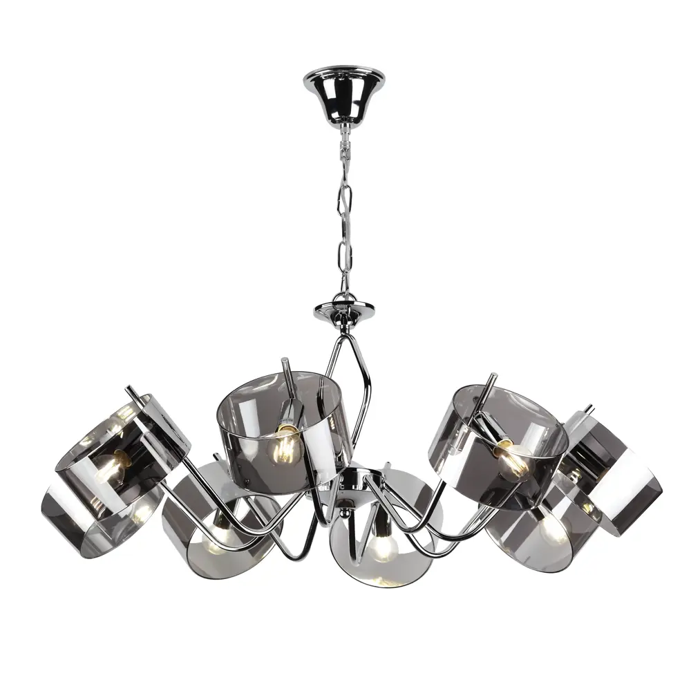 Люстра подвесная Rivoli Lattea, 8 ламп, 20 м², цвет дымчатый/хром STLM-2132558