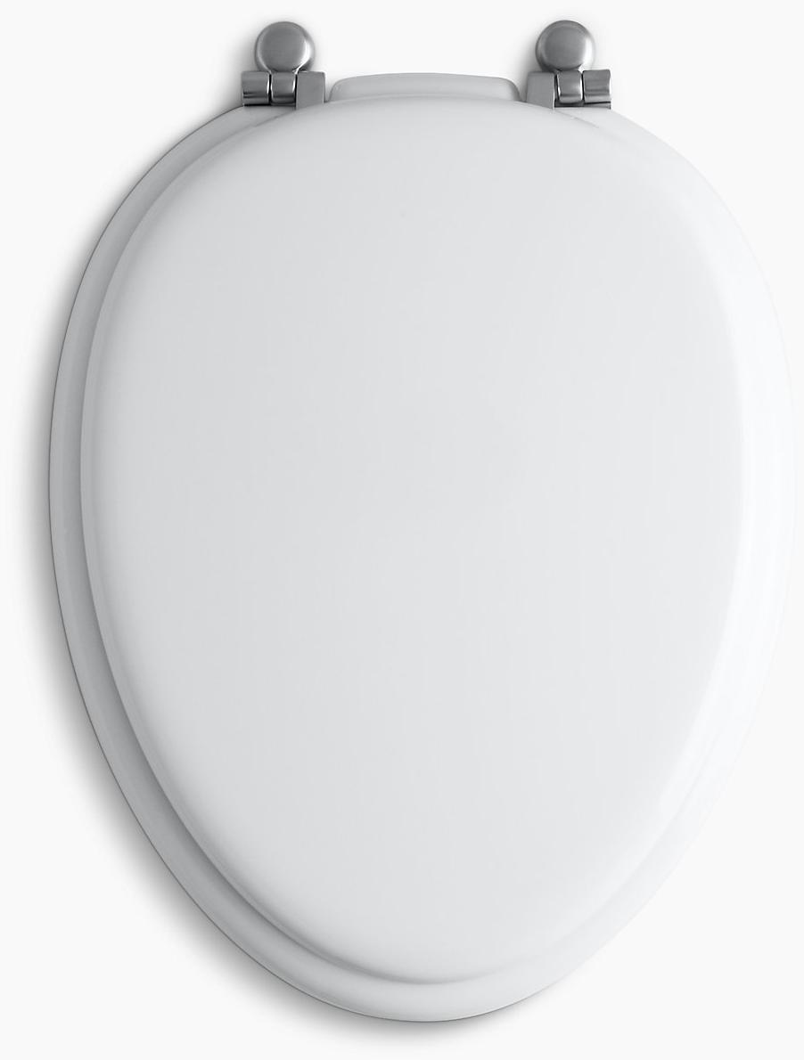 KOHLER Удлиненное сиденье для унитаза Kathryn с петлями Vibrant Brushed Nickel K-4701-BN-7  - Вид №2