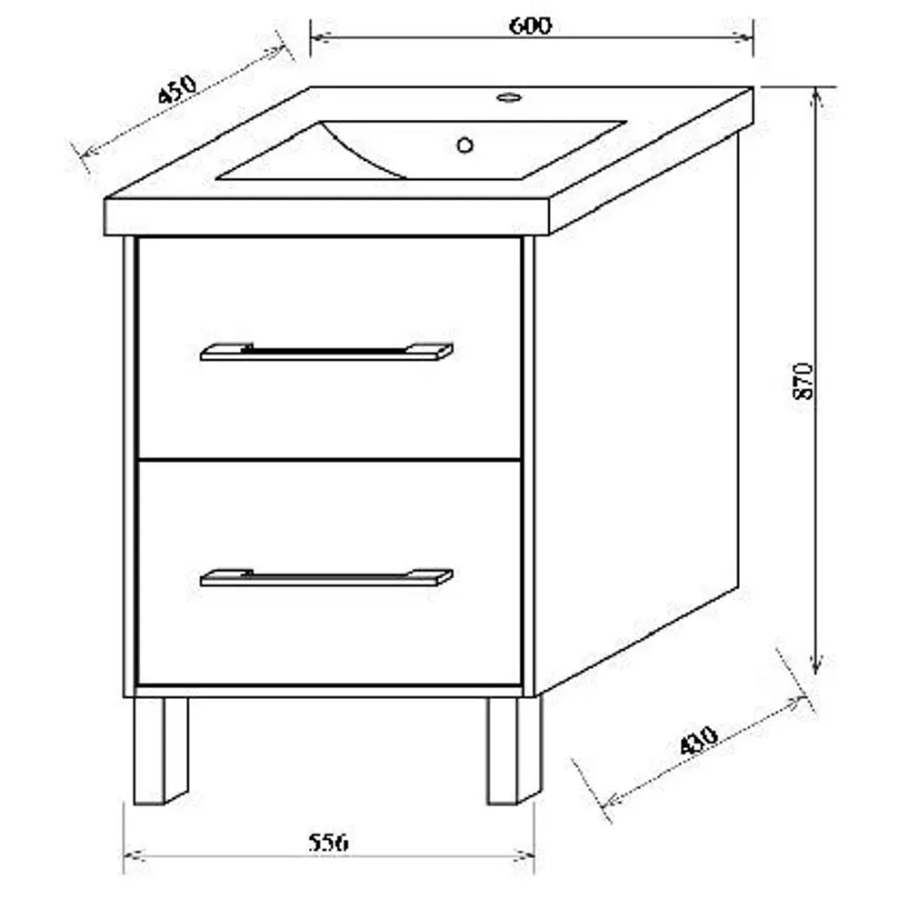 Тумба под раковину подвесная/напольная «Экко» 60 см, цвет мятный SANFLOR STLM-2120196 - Вид №6
