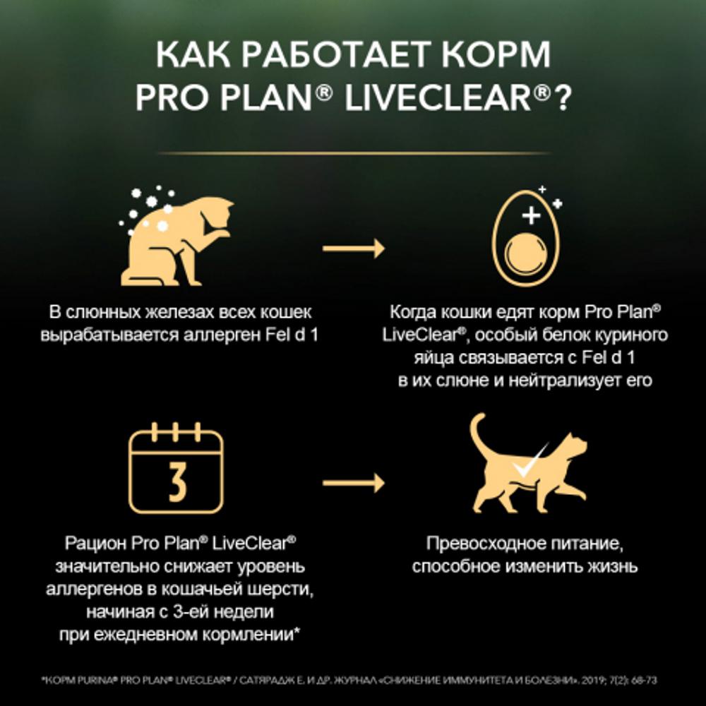 ПР0053588 Корм для котят LiveClear снижает количество аллергенов в шерсти, индейка сух. 1,4 кг Pro Plan  - Вид №3