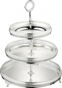 10627928 Queen Anne Блюдо трехъярусное Queen Anne 18/23/28см, сталь, посеребрение Сталь нержавеющая с посеребрением