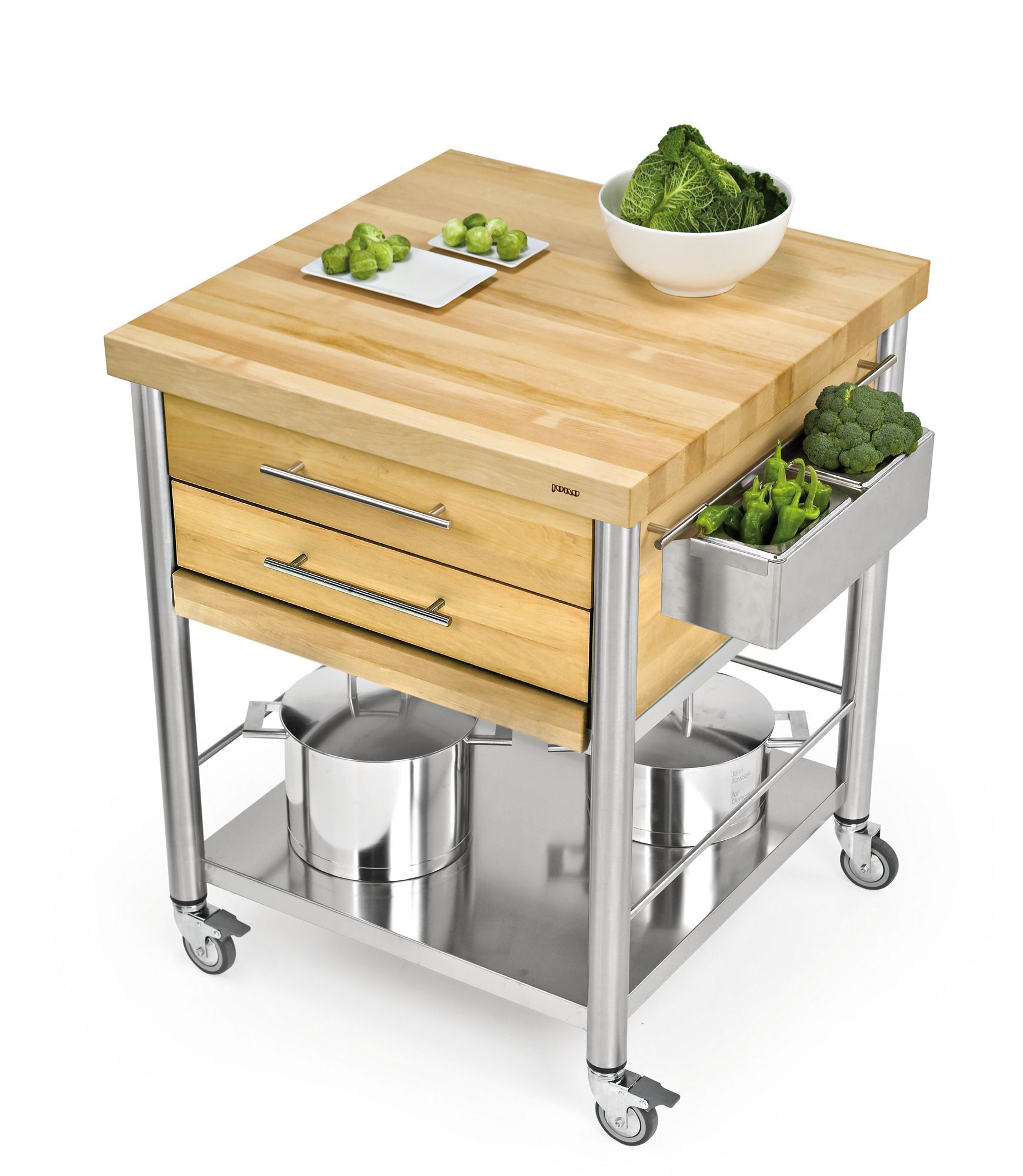 Отдельно стоящий кухонный модуль из нержавеющей стали и дерева JOKODOMUS Auxilium ARCH-00008580 - Вид №1