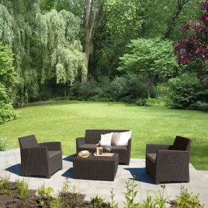 Мебель садовая коричневая со столиком на 4 персоны Fikop AFINA  130620 Коричневый