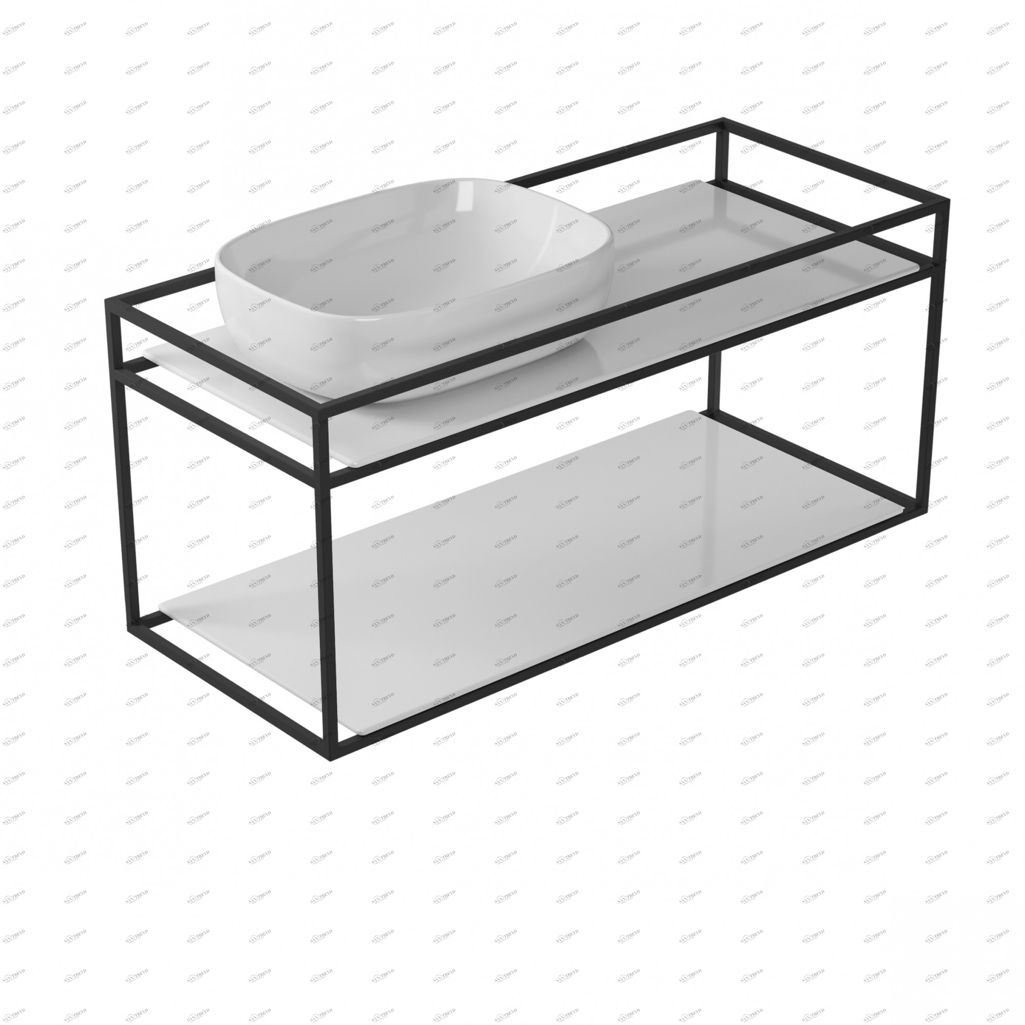 2075NE Подвесная раковина настенная прямоугольная Galassia  черная 