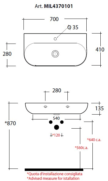Подвесная раковина настенная овальная Olympia Ceramica Milady белая sun-id-1357246 - Вид №8